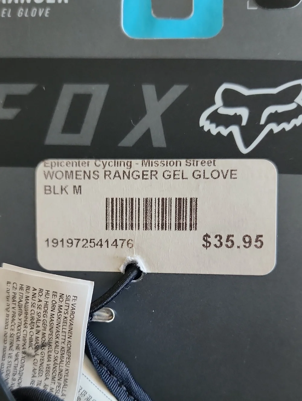 Fox Ranger Gel Glove Womens Black M